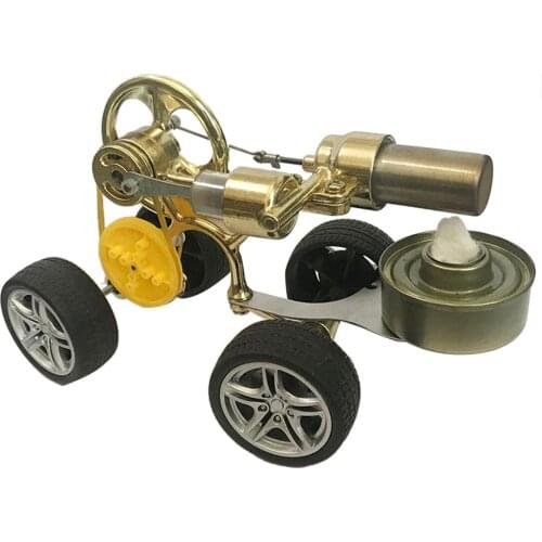 Single Cylinder Stirling Engine Model Runnable Car Motor Model Science Experimental Toy - Golden