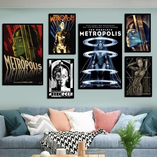 High Definition Printing Poster And Metropolis Germany Vintage Movie Film Fritz Lang Retro Art Painting Wall Pictures Home Decor
