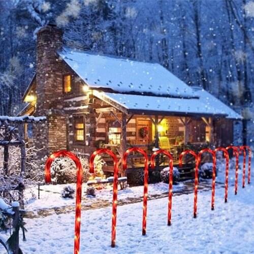 4 in1Solar Christmas Lights/Garden Light/Lighting Outdoor/Garden Fence Solar Lights/Christmas Crutch Garden Decoration Light