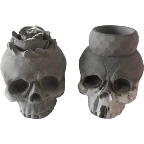Skull Chocolate Silicone Mold 3D Halloween Resin Craft Candle Cake Silicon Mould Plaster Candy Fondant Baking Accessories Tools