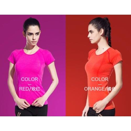 Gym T shirt Compression Tights Womens Sport T-shirts Dry Quick Running Short Sleeve T-shirts Fitness Women Clothes Tees & tops