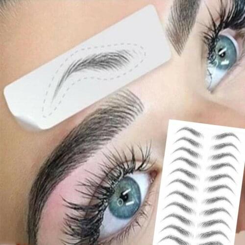Water Transfer Eyebrow Sticker 7 Day Long False Eyebrows Lasting Waterproof Makeup Magic 4D Hair-like Eyebrows Tattoo Stickers