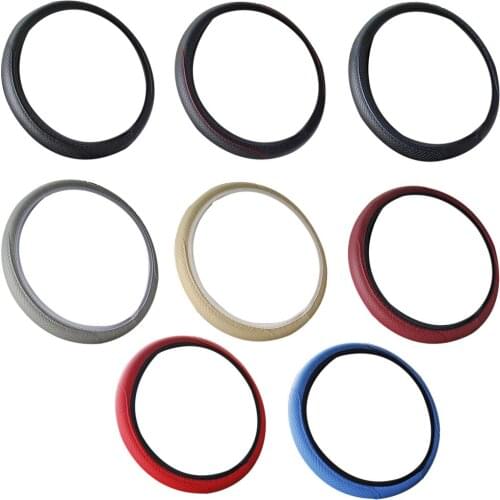 Fiber Leather Car Steering Wheel Cover Anti-slip Embossing Pattern Auto Protection Wheel Cover