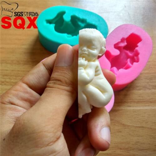 High quality Tummy sleeping baby silicone mold, Fondant Cake Decorating Tools, silicone soap mold, Silicone Cake Mold SQ1469