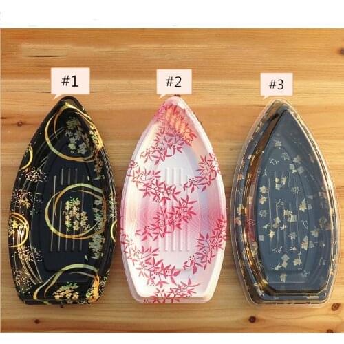 Japanese Boat Style Clear Plastic Sushi Take Away Box Food Packing Box Dinnerware Container Free Shipping SN3469