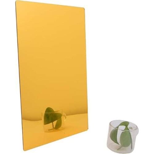 Gold Mirror Square Acrylic Sheet Plastic Pier Glass Hotel Decorative Lens Plexiglass Not Easy To Broken