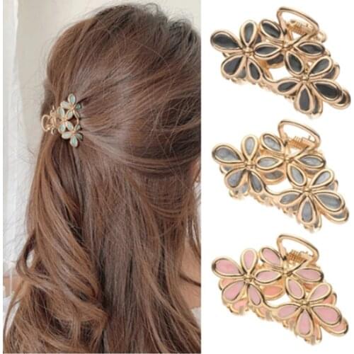 1PC Womens Flower Hair Claw Gorgeous Small Hairpin Metal Hairpin Girl Headdress Jewelry