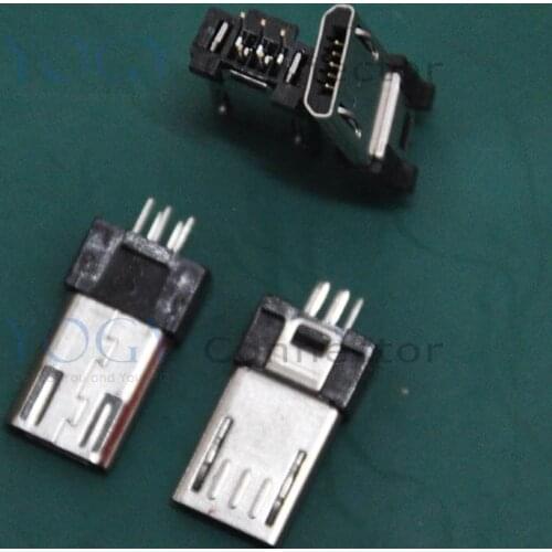 100 pcs/lot) Lengthen Micro Male USB Connectors Plug fit for Mobile Power, Phone\mp3\mp4 Data Cable