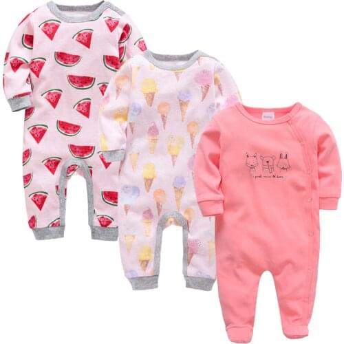 2020 2 3 Pcs/lot Baby Girls Boys Clothes Autumn Spring Long Sleeve Cotton Romper Cartoon Printed Newborn 0-3 months Baby Pajamas
