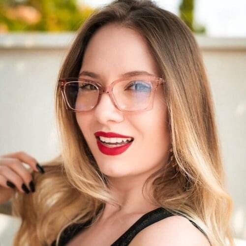 2020 Fashion Rectangle Glasses Frame Women CP Pin Temples Brown Transparent Glasses Spectacles Frames for Ladies Trendy Eyewear