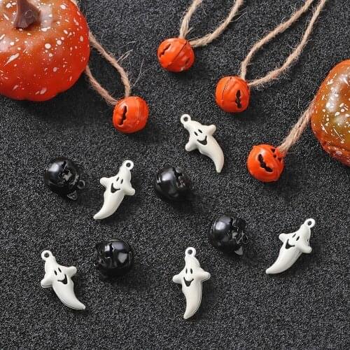 5pcs Cat Ghost Diy Halloween Bell Pumpkin Head Bell Tree Ornaments Ornaments For Halloween Party Tree Pendant Decoration