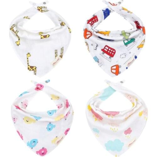 A35 Newborn baby saliva towel cotton Six layers of gauze Increased size adjustable 2 buckle bib Scarf for Infant Saliva Towel