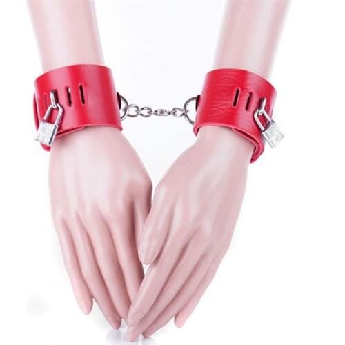 Bondage Restraint Sex Products PU Leather Hand Cuffs Adult Games Slave Sex Fetish Bdsm Wrist Cuffs Flirting Sex Toys for Couple