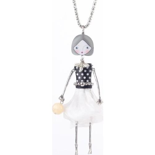 Bonsny Doll Handmade Statement Necklaces Maxi Long Chain Pendants 2015 Alloy Bohemian News Cute Choker Girls Women Accessories