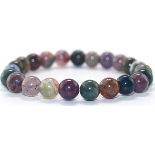 Natural Black Stone Beads Bracelet Men woman Indian Beaded Bracelets Bracciali Stone Bracelet Pulseiras bileklik Jewelry