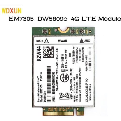 Dell DW5809e Sierra Wireless Airprime EM7305 4G LTE WWAN M.2 NGFF Card Module For Laptop Latitude 3340 E5250 E5450 E5550 E7250