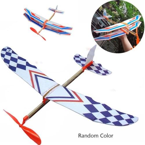 DIY Elastic Rubber Powered Flying Plane Foam Plane Model Kit Aircraft Model Educational Toy Best Festival Gifts For Children