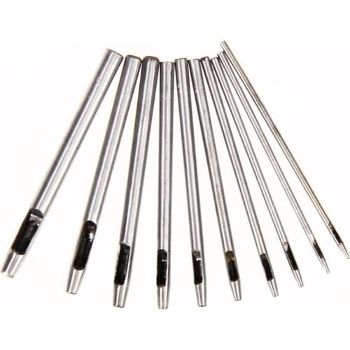 10 Pcs Leather Hole Punches Leathercraft Craft Set Hollow Puncher Belt Clothing Canvas 0.5mm-5mm Punch Tools for Leather