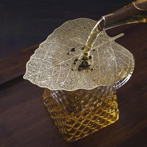 Tea leakage pure copper Bodhi leaf tea filter screen tea filter funnel creative Kung Fu tea set parts tea strainer