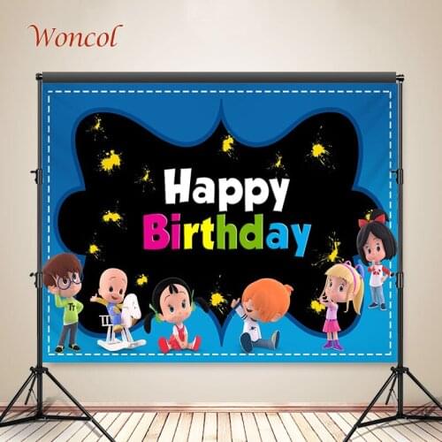 Woncol Cleo and Cuquin Photo Backdrops Happy Birthday Photography Backgrounds Cartoon Banners Vinyl Photo Studio Photocall