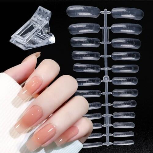 24pcs Fast Building Poly Nail Gel Mold Form For Extension French Nail Tips Acrylic Builder Gel Nails Construct Tools JI1849-1
