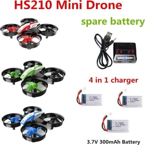 HS210 Drone Battery 3.7V 300mAh /4 in 1 Charger For HS210 Mini RC Drone Accessories Battery