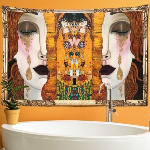 Indian Crying Woman Wall Hanging Bohemian Mandala Living Room Background Wall Carpet Cloth Psychedelic Tapestry Oil Painting