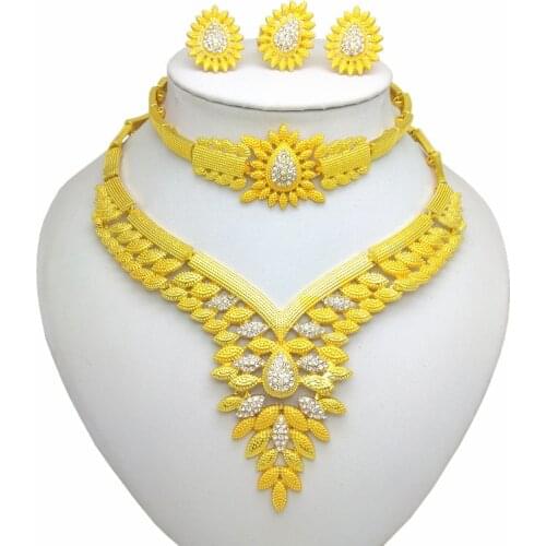 KINGDOM MA Nigerian Wedding African Beads Jewelry Set For Women Gold Color African Costume Jewelry Set Dubai Big Jewelry Sets