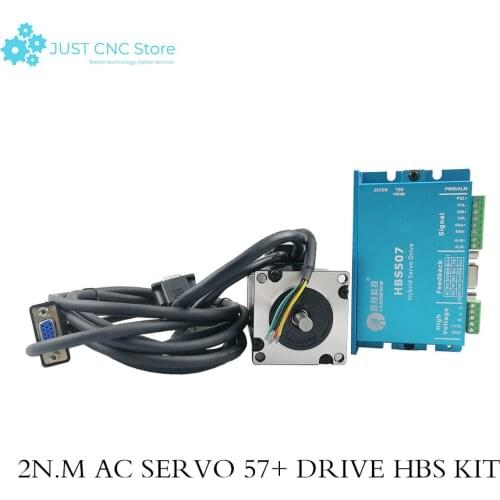 Leadshine 300W Closed Loop 3-phase Hybrid Servo Drive Kit HBS507 Drive + 573HBM20-1000 Motor