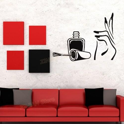 Nail Polish Wall Decal Beauty Salon Girls Bedroom Home Decoration Wall Art Stickers Decals Manicure Pedicure DIY Wallpaper Z705