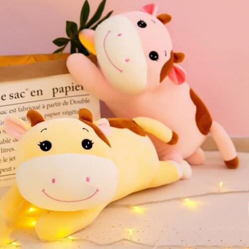 Cute Lovely Animal Cartoon Cow Stuffed Plush Doll Soft Pillow Toy Birthday Gift Soft Animal Reading Pillow Cushion Doll Kid Gift