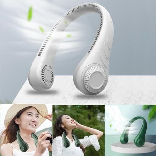 Fashion Neck Fan 4000mAh Mini Bladeless Fan USB Rechargeable Fan Mute Sports Fans for Home Outdoor Ventilador Portatil Abanicos