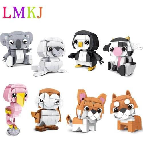 Animal Diy set Building Blocks Bricks Koala Corgi Shiba Compatible with action-figure Educational Toys Gifts for Children kids