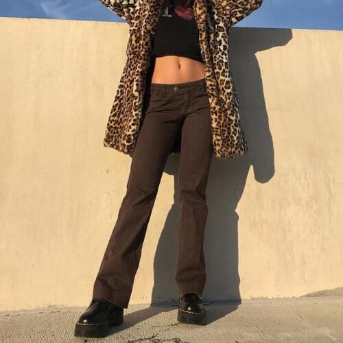 Solid mid Waist Trousers Casual Slim Streetwear Jeans Vintage Straight Pants Leisure Fashion Versatile Trousers Suit Pants