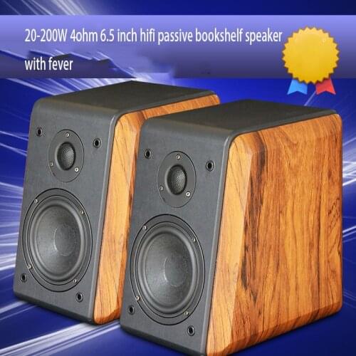 20-200W 4 Ohm 6.5 Inch Hifi Passive Bookshelf Speaker with Fever Audio Speaker Monitor Amplifier Adapter Speaker HIFI A Pair