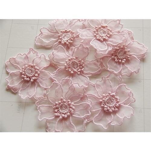 30pc 6.5cm 3d Embroidered Flower Patch Fabric Flowers Applique Patches For Clothing Clothes Parches Bordados Accessories AC0670