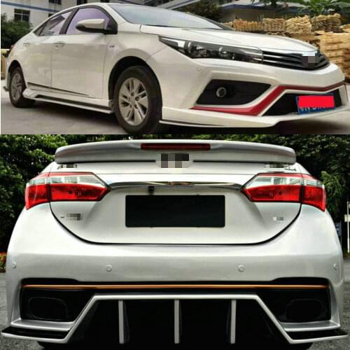 PP/FRP auto car bodykit Corolla bodykit front & rear bumper + side skirts for Toyota Corolla 2014-2017 body kits