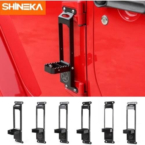 SHINEKA Chromium Styling For Jeep Gladiator JT Car Door Hinge Climbing Kit Foot Rest Pedal Peg For Jeep Wrangler JK JL 2007-2021