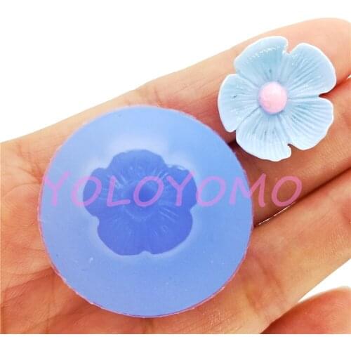 H411YL 19mm Cute Flower Silicone Mold Fondant Cake Decoration Miniaturesweet Resin Art Craft Jewelry Making Earrings Necklace