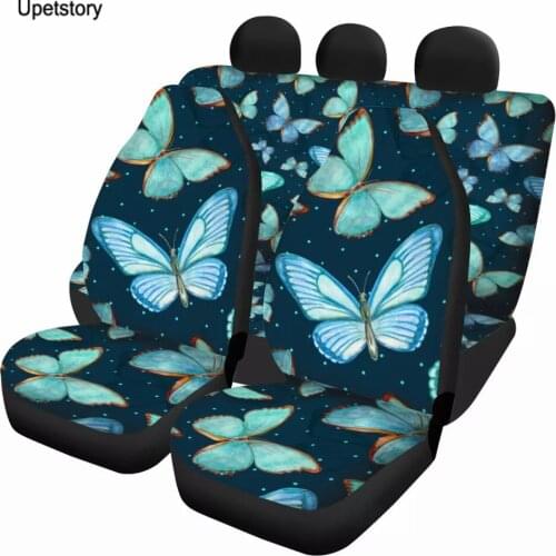 Butterfly Pattern Universal Car Front/Back Seat Covers Comfortable Car Interior Seat Covers Stylish Covers Hot 2021 New