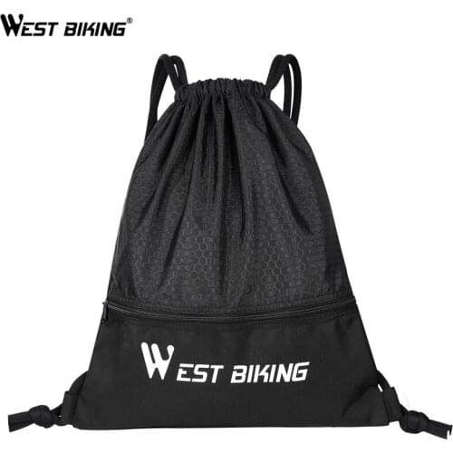 WEST BIKING 15L Drawstring Bag Sport Gym Fitness Cycling Backpack Foldable Ball Bag Travel Hiking Camping Fishing Bicycle Bag