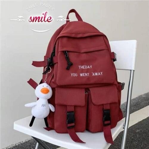 Student Anti-Theft Women Solid Color Backpack Ladies Cute Oxford Blue Waterproof Fashion Shoulder Bag 2021 New Arrival
