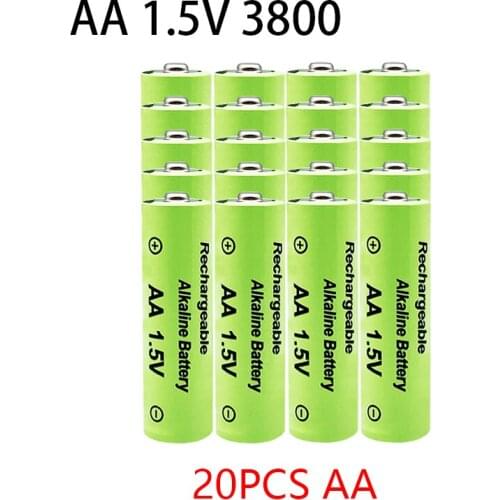 1-20pcs 1.5V AA battery 3800mAh Rechargeable battery NI-MH 1.5 V AA battery for Clocks mice computers toys so on+free shipping