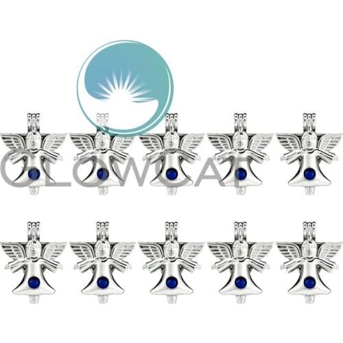 10X K802 Angel Fairy Beads Cage Locket Pendant Finding Perfume Diffuser Stone Pearl Cage Jewelry Dropshipping