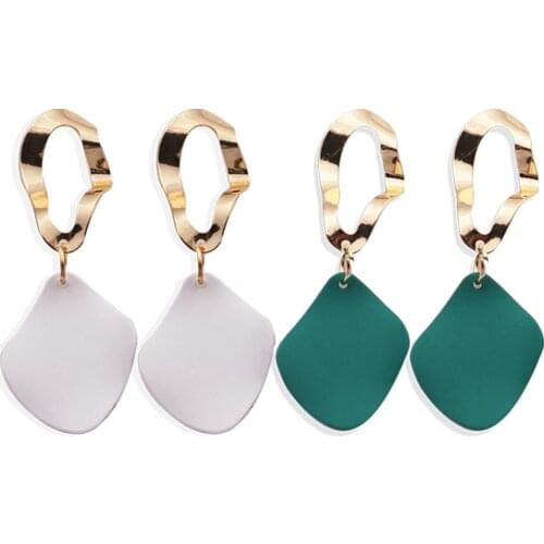 2Pairs Women Fashion Geometric Square Drop Stud Earrings Party Jewelry Gift Personality Jewelry Earrings girls Earring decorear