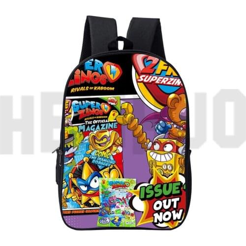 3D Print 16 Inch Game Anime Superzings Bookbag Zipper Super Zings Series 5/6/7 Backpacks School Bags for Teenage Girls Sac A Dos