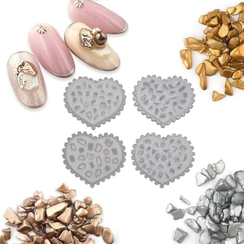 4 Pcs/Set Nail Decoration Crystal Epoxy Resin Mold 3D Mini Gravel Silicone Mould DIY Crafts Ornaments Jewelry Casting
