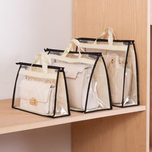 5 Sizes Breathable Handbag Dust Cover Bag Closet Sealed Dust Protection Finishing Bags Transparent Hanging Cases