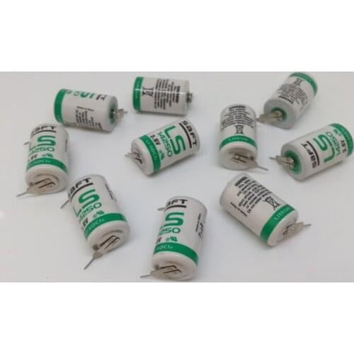 8pcs/lot Brand New Original SAFT LS14250 LS 14250 1/2 AA 1/2AA 3.6V 1250mAh PLC Battery Lithium Batteries With Pins