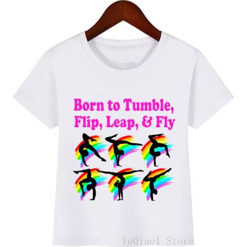 Watercolor I'M Wild About Gymnastics Graphic Print T-Shirt Tops For Girls ChildrenS Clothing Gymnastics Dance Lover Tshirt